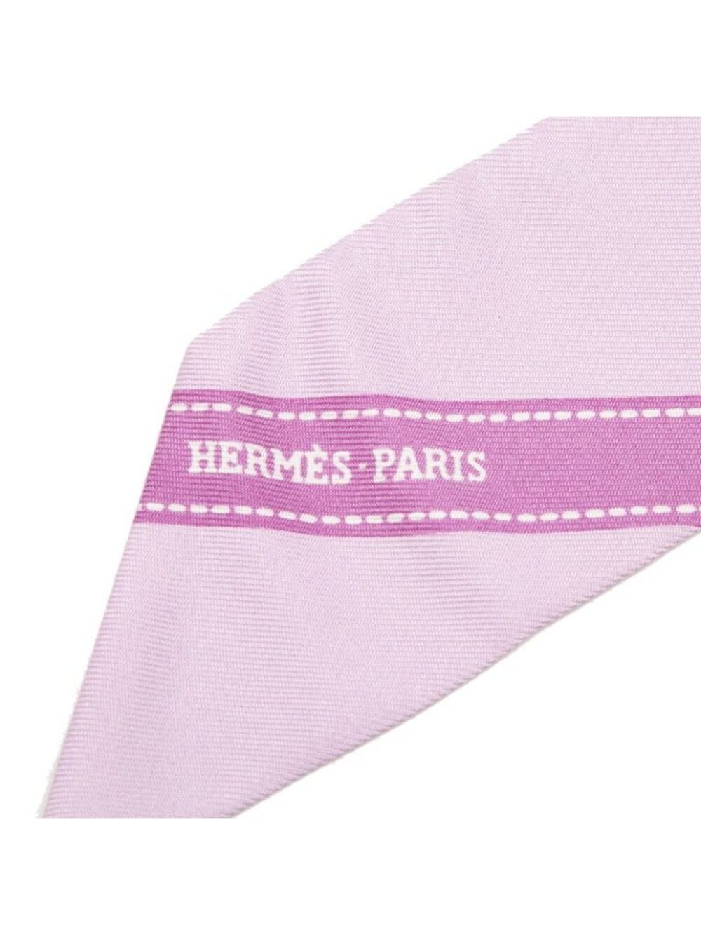 Hermes Twilly Bolduc Pattern Scarf Purple White Silk - Picture 3 of 6